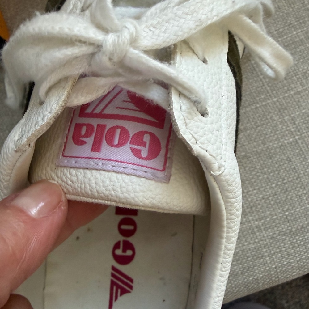 Gola Low-Top Sneakers in White with Pink and Light Blue Accents - Picture 6 of 7